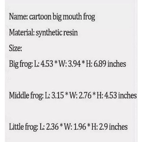 New Big Mouth Frog Family Waterproof Resin Decoration Statue Figurine - Set of 3 - Picture 12 of 12